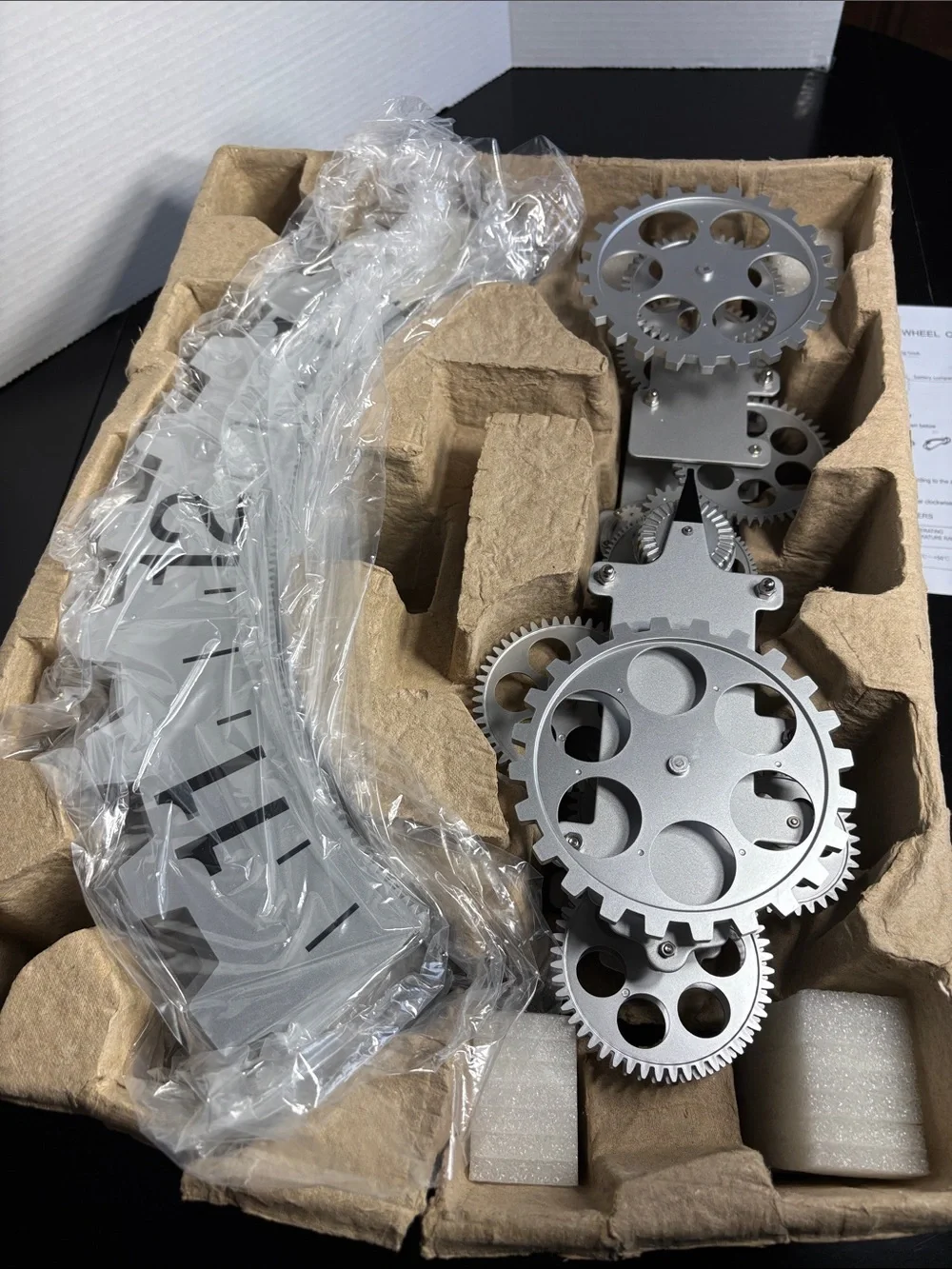 Kikkerland Big Wheel Gear Clock Silver